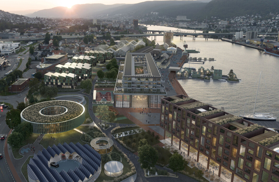 NYSKAPENDE: Slik ser et av arkitektfirmaene som har jobbet med prosjektet for seg Tangenkaia om noen år. NYSKAPENDE: Slik ser et av arkitektfirmaene som har jobbet med prosjektet for seg Tangenkaia om noen år.