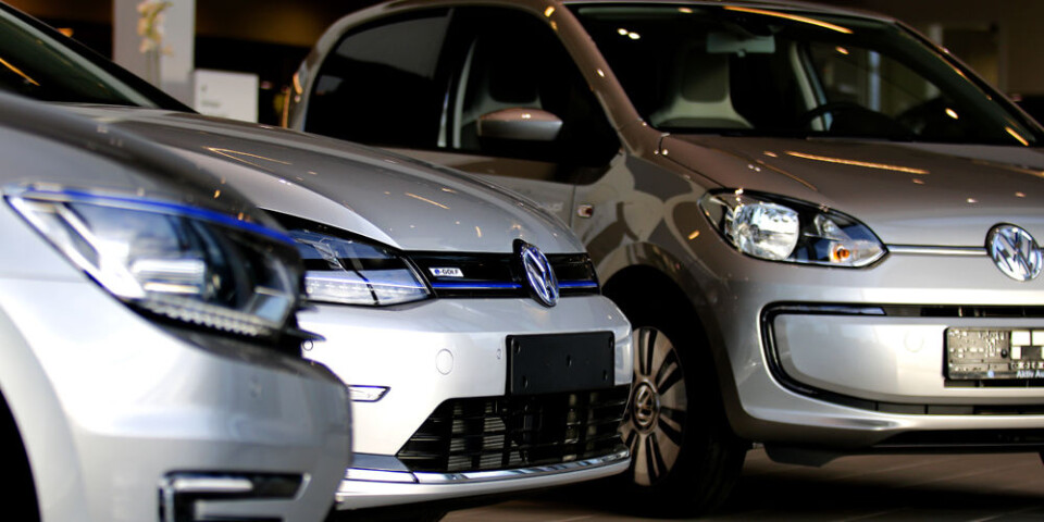 ELEKTRISK FAMILIE PÅ TRE: Fra venstre Passat GTE, e-Golf, og e-Up!
