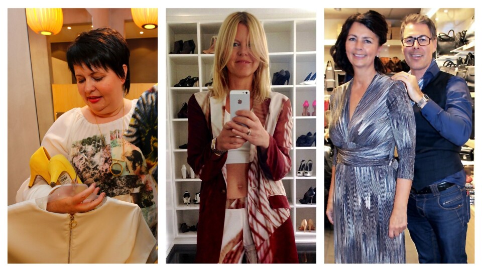 HJELPER DEG: F.v. dekoratør Betina Olslund, stjernestylist Margrethe Gilboe og imagekonsulent Thrond-Arne Schau, som for anledningen styler opp en heldig kvinne, har svaret på motespørsmålene dine.