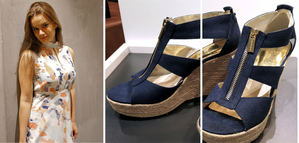 SMAKFULL ELEGANSE: Penkjole fra STOCKH LM (899,-/ MQ) og Michael Kors sko med kilehæl (1099,-/ Shoe Gallery).