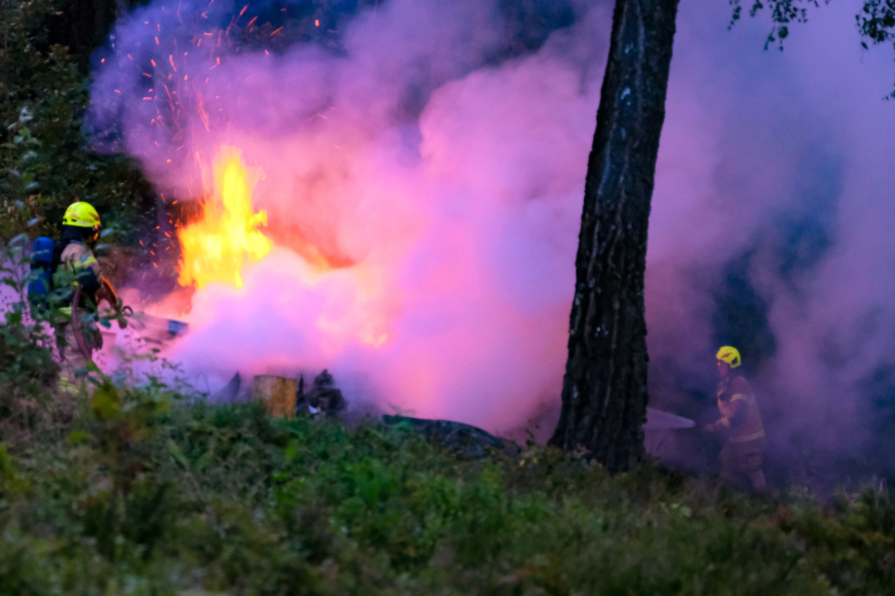 BRANN I UTHUS: Her ved Jordfallbukta