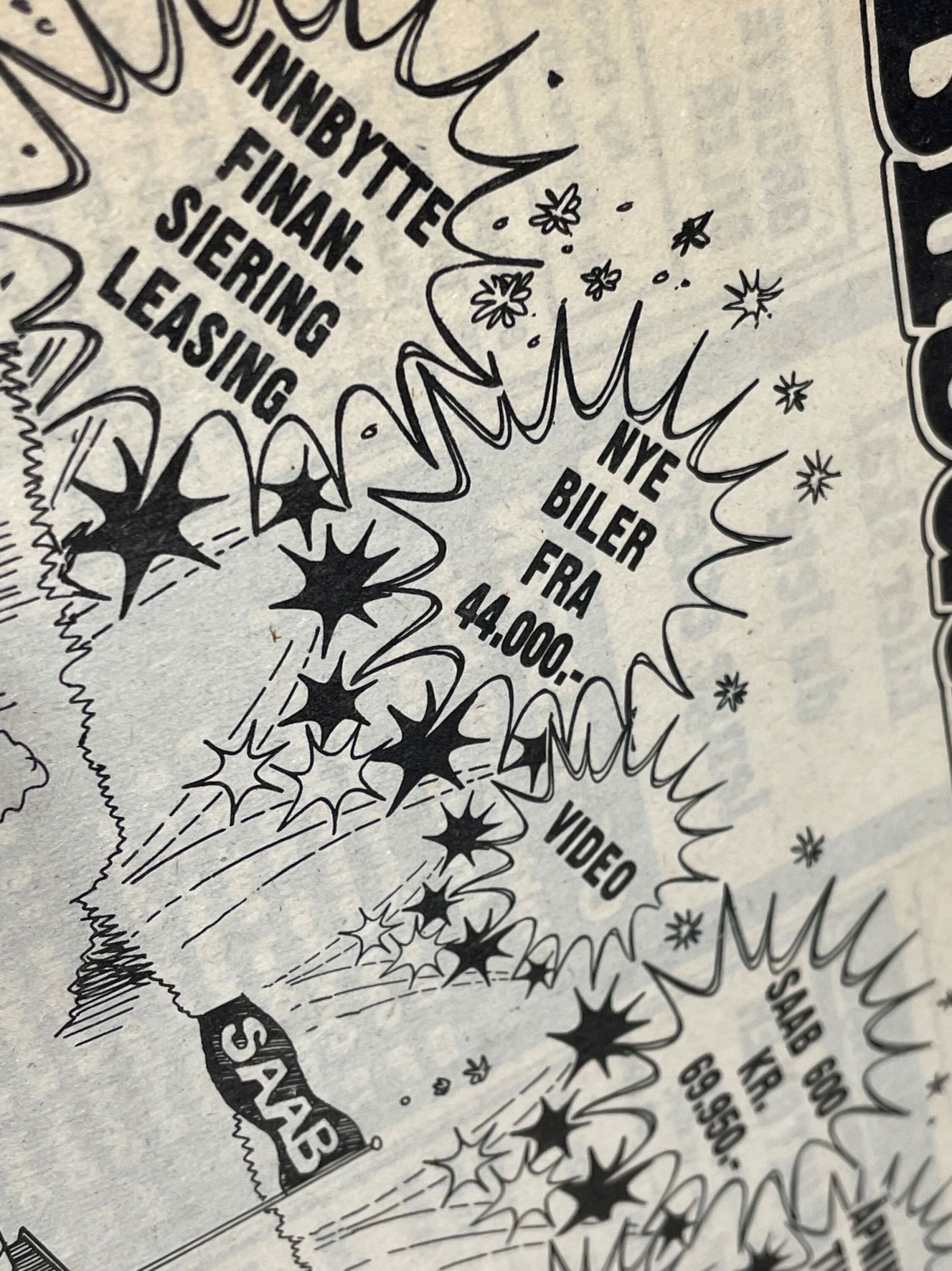 NYE BILER - 44.000 KRONER: Grøndal har spart på gamle avisannonser fra tidenes morgen.