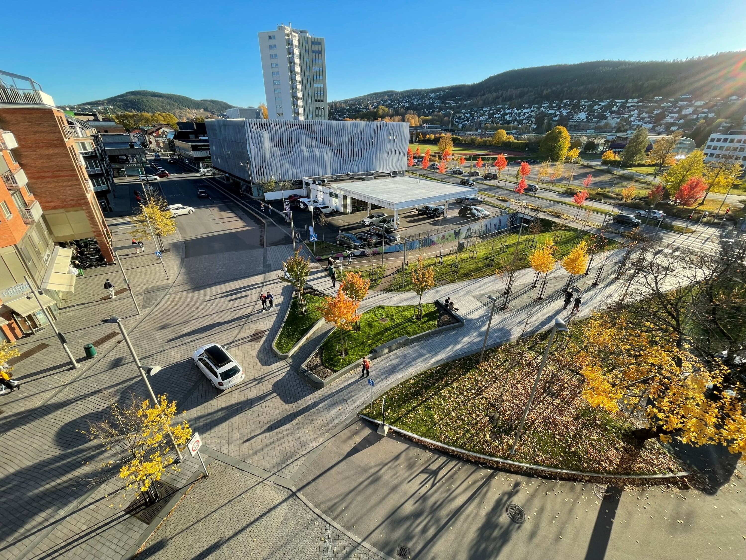 BYAKSEN: Ble fullført mot Drammen VGS med det nye uterommet mellom Strømsø Torg og Bjørnstjerne Bjørnsons gate.