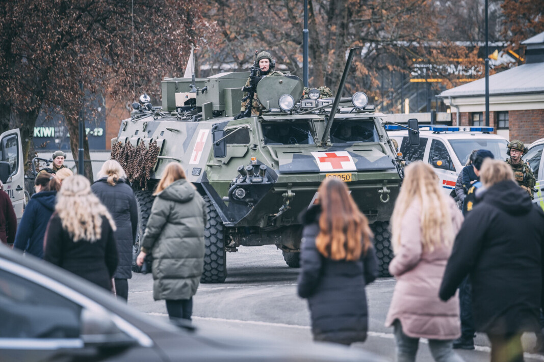 SOLDATER I BYGATENE: Her fra tilsvarende øvelse i 2019. SOLDATER I BYGATENE: Her fra tilsvarende øvelse i 2019.