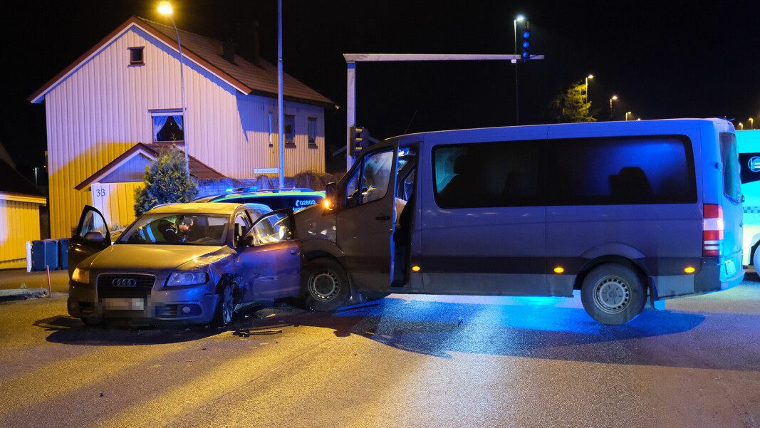 KOLLISJON: Ulykken skjedde i krysset Traverveien/Rosenkrantzgata.
