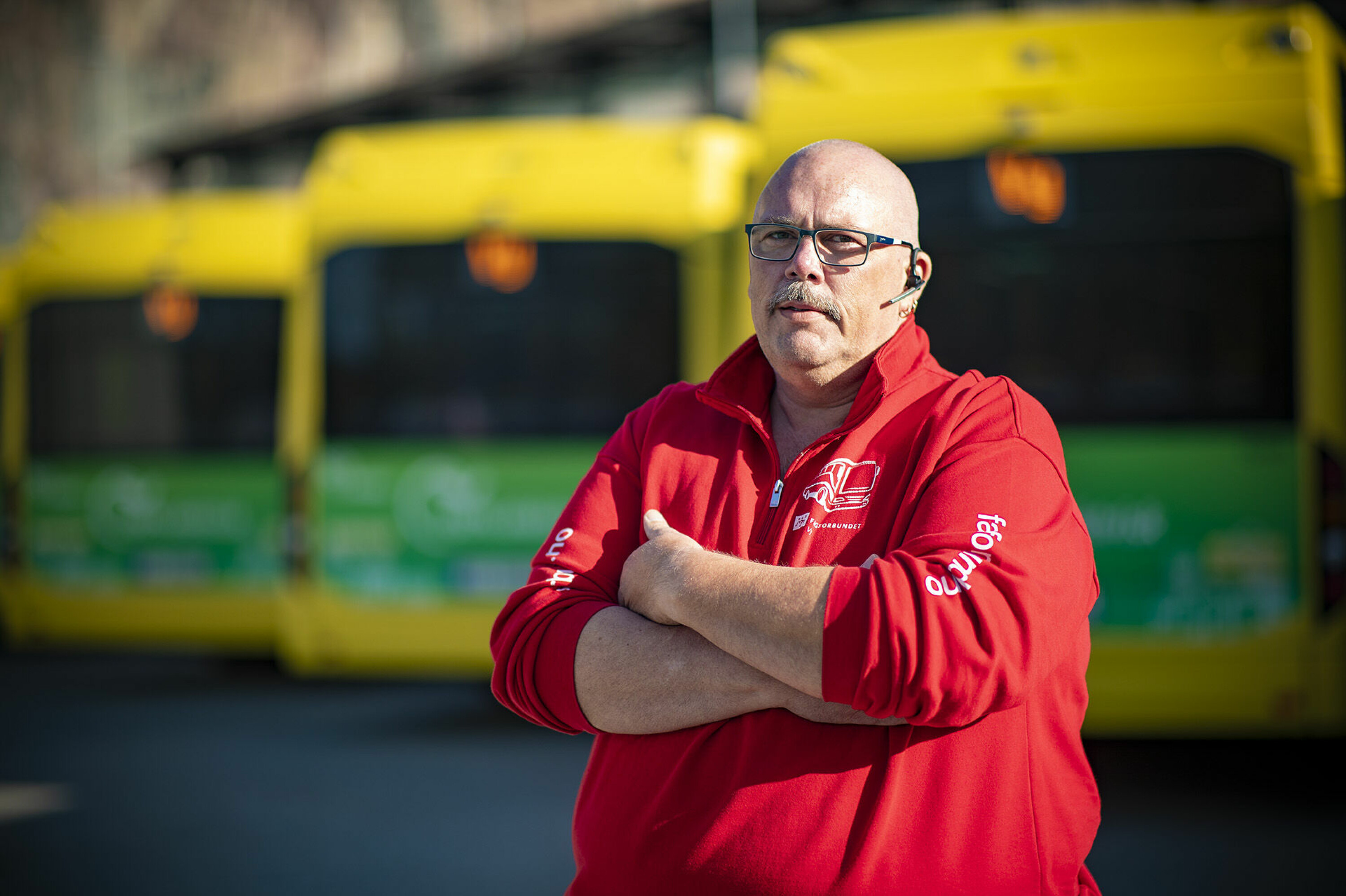 STREIKEGENERAL: Streikeleder og bussjåfør Kenneth Bekkenes fra Fagforbundet i Drammen er klar til å ta ut sine medlemmer i streik. Her fra to år siden, når bussjåførene streiket i flere uker.