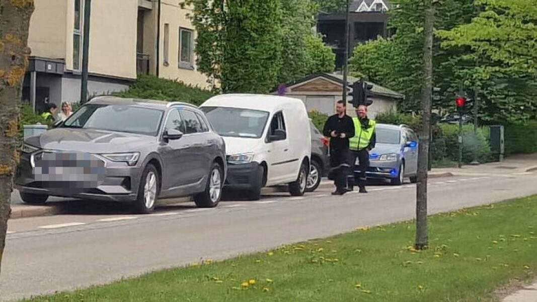 MINDRE SKADER: Det var en liten kjedekollisjon i Prins Oscars gate torsdag ettermiddag. MINDRE SKADER: Det var en liten kjedekollisjon i Prins Oscars gate torsdag ettermiddag.