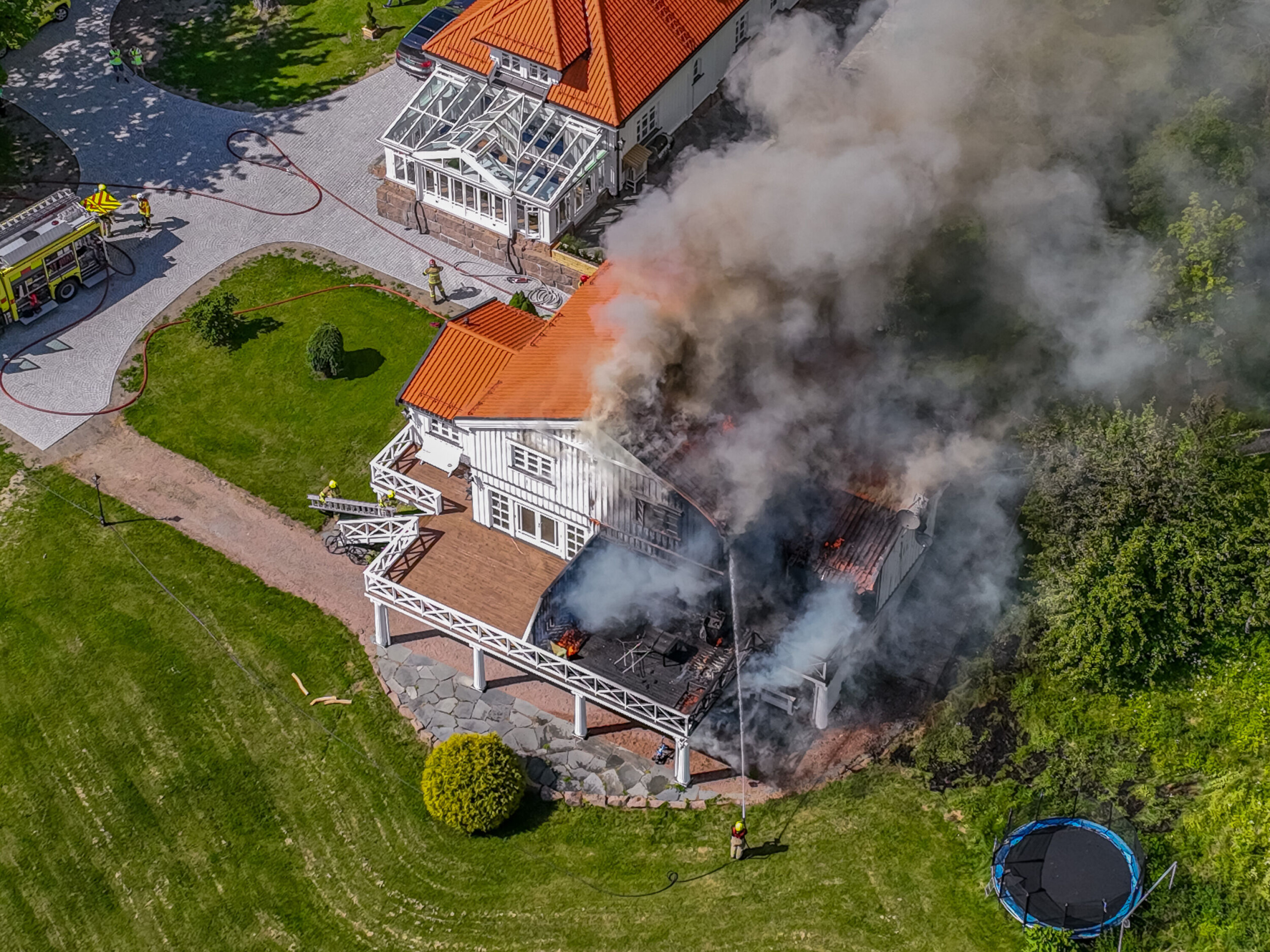 Lier: Bolig totalskadd i brann