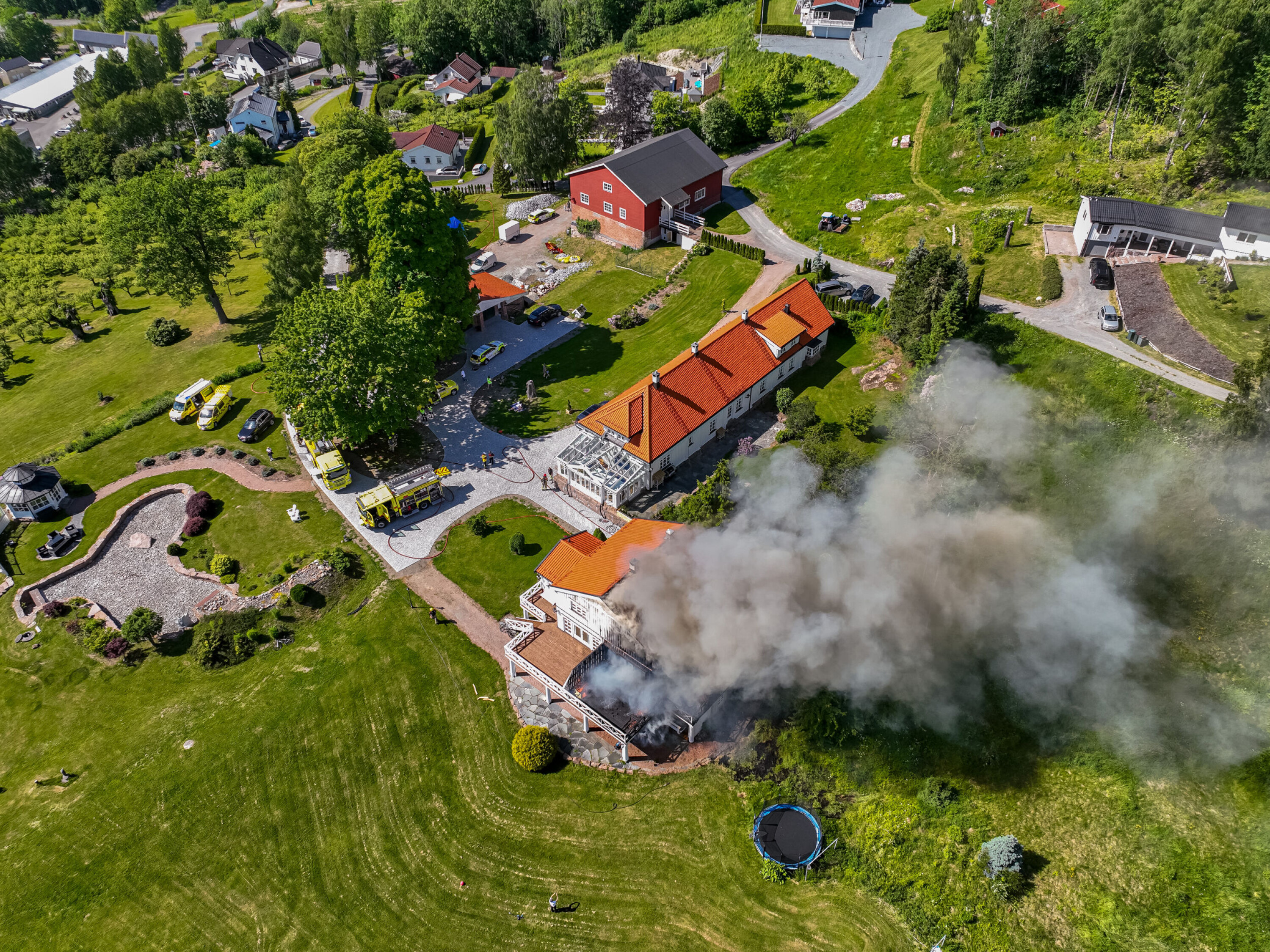 Lier: Bolig totalskadd i brann