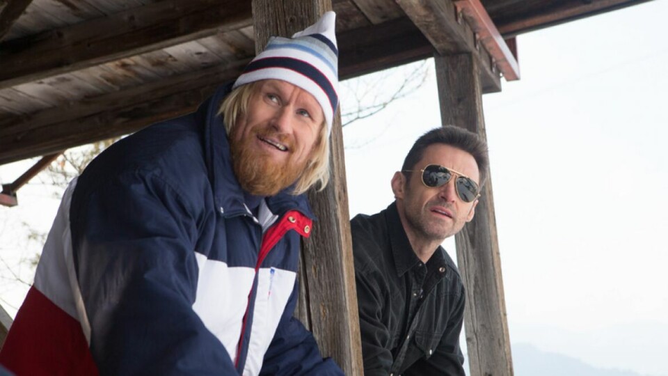 STJERNEMØTE: Rune Temte og Hugh Jackman spiller i filmen Eddie the Eagle.