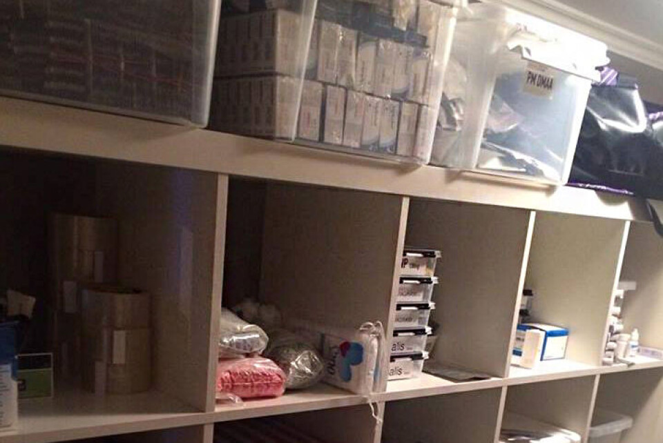 APOTEK: Det hele kunne minne om et apotek-utsalg.FOTO: PRIVAT