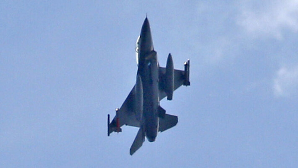Jagerfly på øvingstokt over Eiker og Drammen