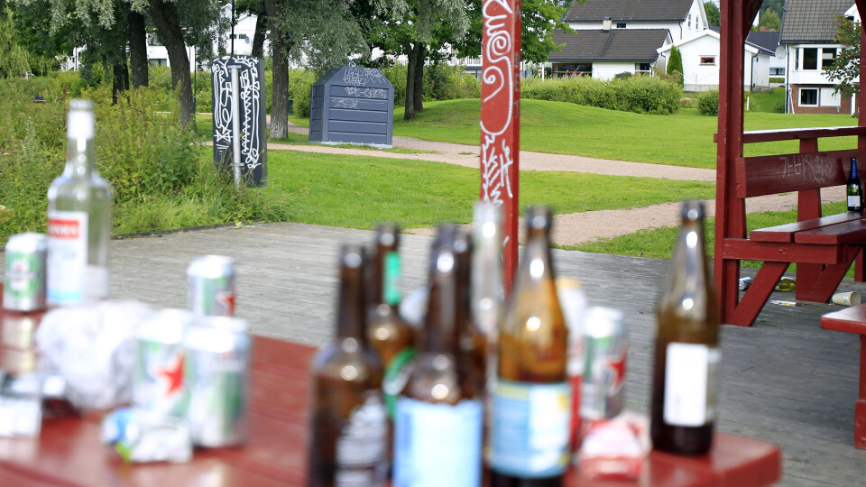 SØPPELCONTAINER: Ble brukt til taggeobjekt istedenfor avfallsdunke.