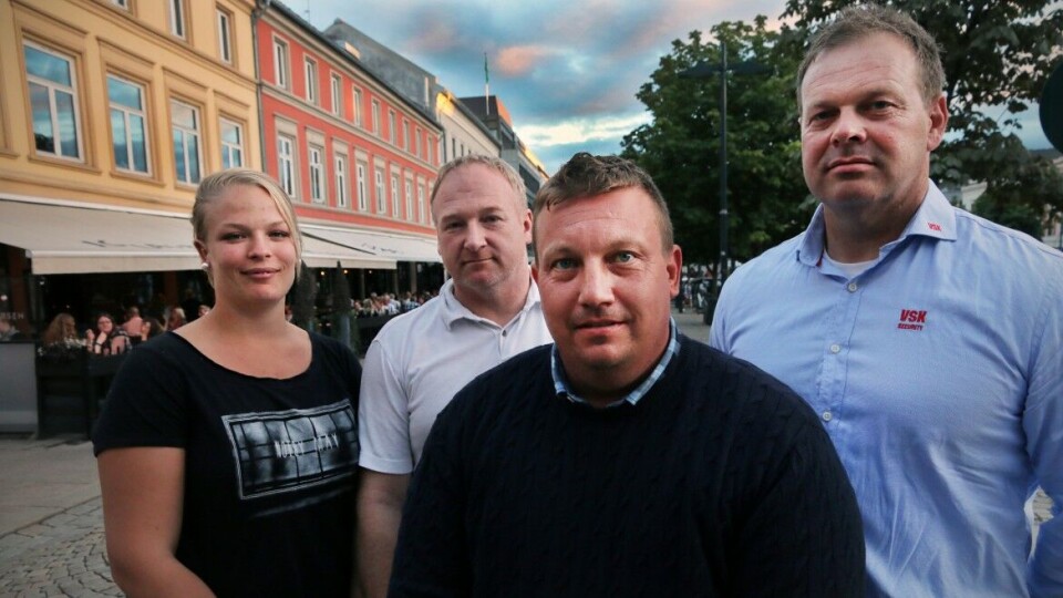 HÅPER TRENDEN SNUR: F.v. Linn Mikalsen (PSS Securitas), Morten Hennum (Z), Petter Nilsen (Protect) og Espen Trosthoel (VSK Security).
