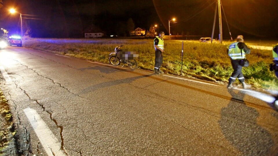 Moped mot bil i Mjøndalen