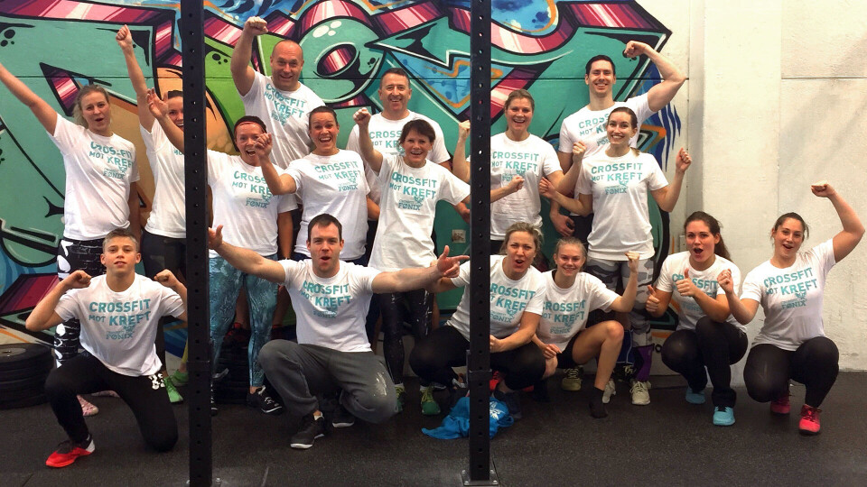 CROSSFIT FØNIX: Denne gjengen deltok i helgas aksjon for kreftsaken.