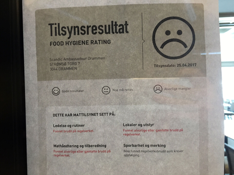 Mattilsynet stengte kjøkkenet på Ambassadeur Hotel