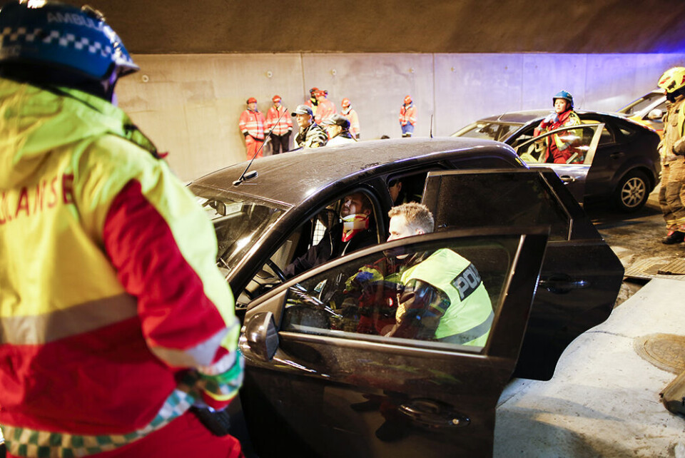 Stengte E18-tunnel for å simulere kjempe-ulykke