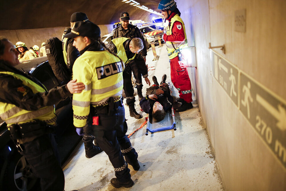 Stengte E18-tunnel for å simulere kjempe-ulykke