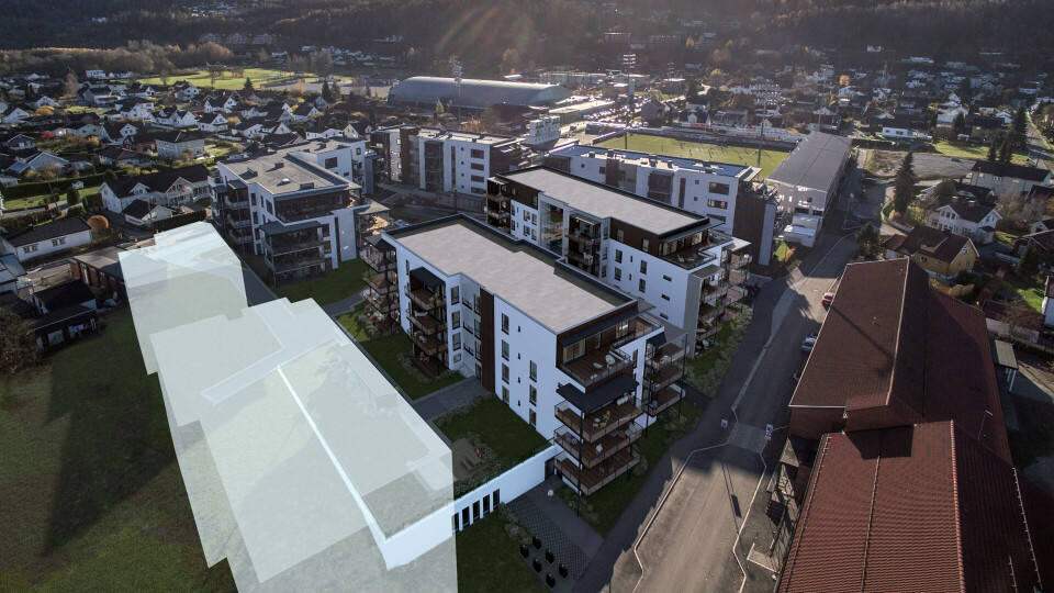 25 NYE LEILIGHETER: Det er 25 nye leiligheter med en prisantydning på mellom 3,2 og 7,7 millioner som nå skal bygges ut i Stadionkvartalet i Mjøndalen.