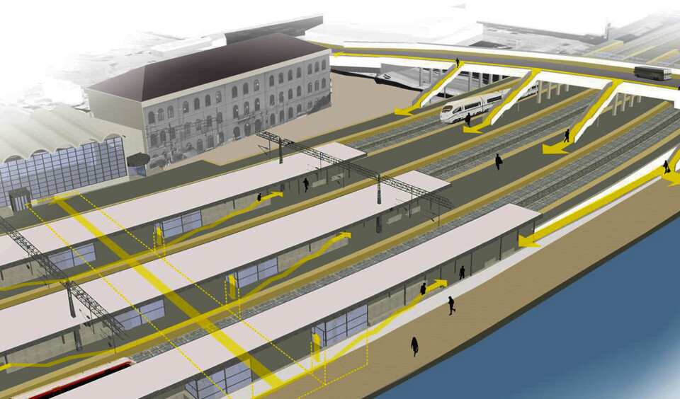 STORE FORANDRINGER: Drammen stasjon med bybrua og bryggepromenaden står foran en større endring i bybildet.