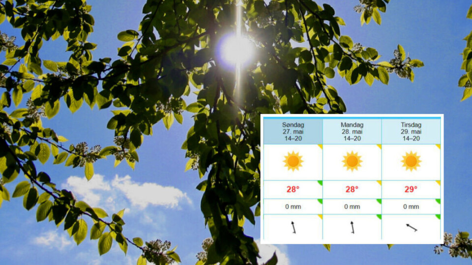 SUPERVÆRET FORSETTER: Det er strålene sol og sydentemperaturer ut langtidsvarselet.