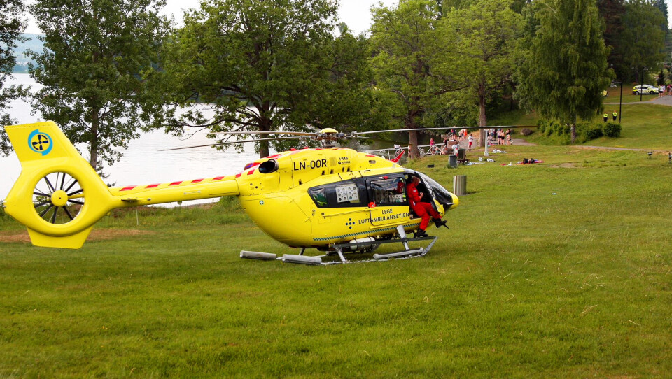 LUFTAMBULANSE: Legehelikopter ble rekvirert, men vedkommende ble erklært død på stedet.