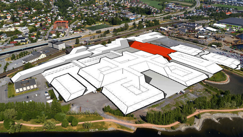 NYTT SYKEHUS: Slik vil Brakerøya omformes til en helsebydel med sykehuset ut mot vannet og helserelaterte virksomheter inn mot Brakerøya stasjon.
