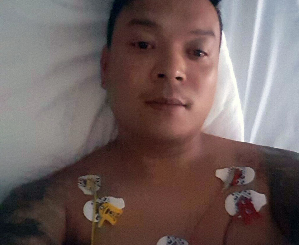 PÅ RIKSHOSPITALET: Hieu lå koblet opp til EKG, og lå under overvåkning fem døgn på rad. (FOTO: PRIVAT)