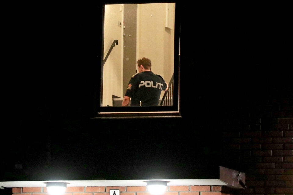 PÅGREPET: Den drapssiktede mannen ble pågrepet av politiet inne på institusjonen i Drammen tirsdag kveld. (FOTO: VEGARD M. AAS / DRM24)