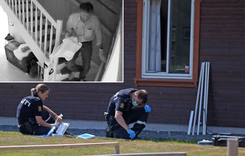ETTERLYSES: Politiet har gått ut med dette bildet, som viser den ene innbruddstyven (innfelt) i Kåsaveien.