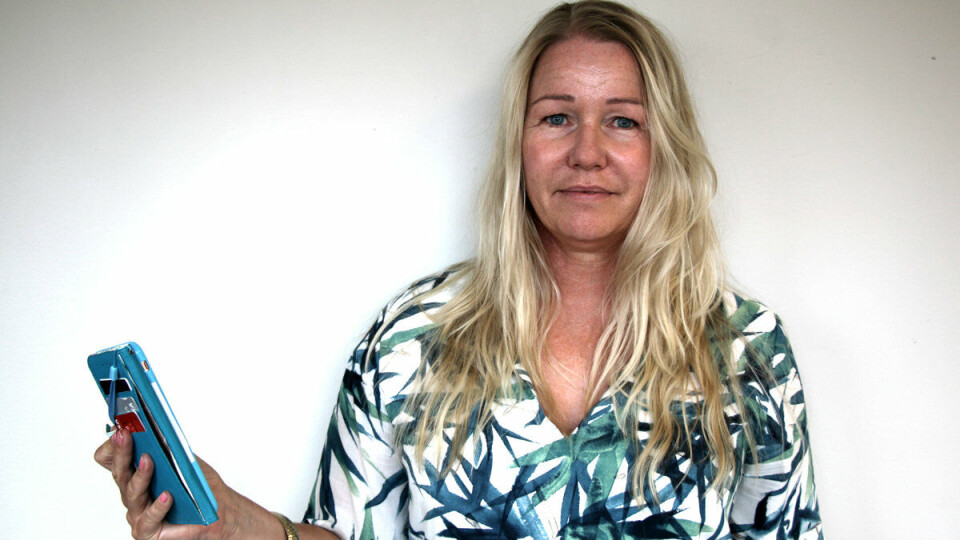 UTSATT FOR SCAM: Trine Selmer skjønte fort at noe var galt. DRM24 konfronterte svindlerne på direkten.