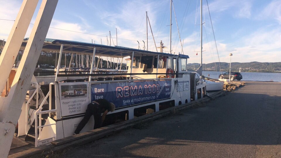 Oppdaget kulehull på «M/S Drammen» ved Skutebrygga