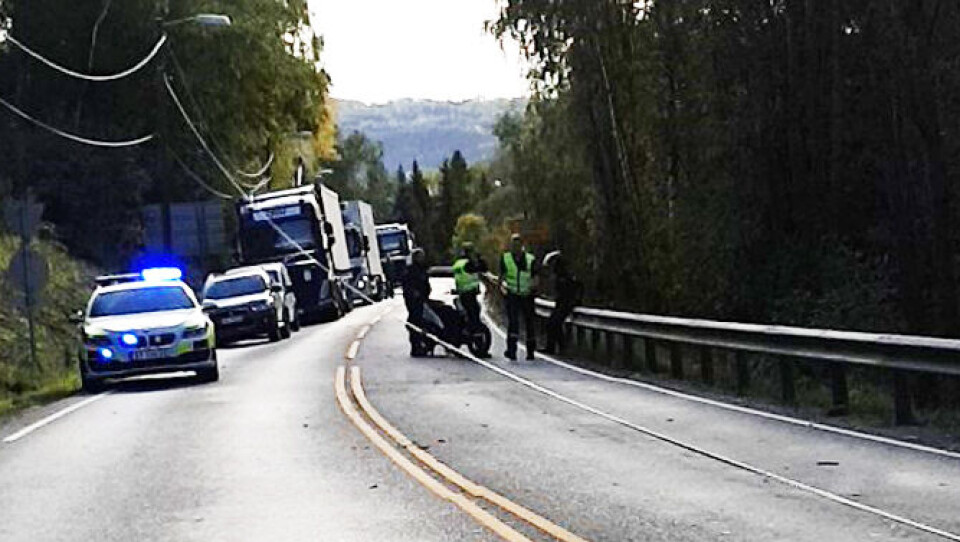 Kaos etter trefall på riksvei 23
