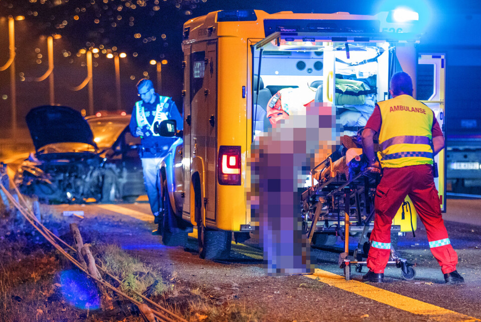 E18: Krasjet i fylla og stakk fra stedet - passasjer til sykehus