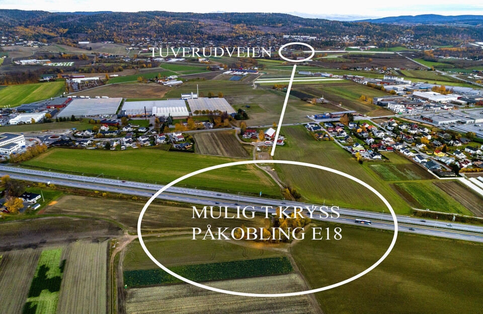 PÅKOBLING: Rett firefelts RV23 fra Tuverud til motorveikryss på E18 ved Moserud er en løsning Statens Vegvesen vurderer å utrede nærmere.