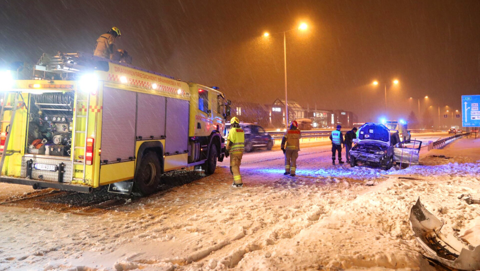 E18: Tre trafikkulykker etter snøkaos i ettermiddagsrushet