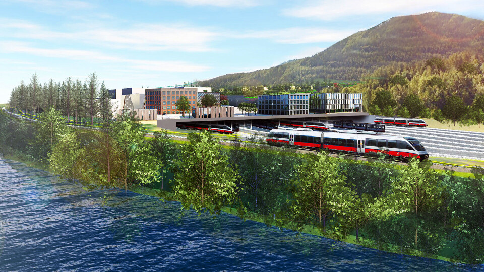 NÆRINGSPARK: Planene innebærer en stor næringspark over Bane NORs planlagte togparkering i området.
