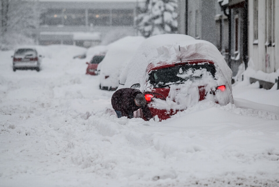 40 centimeter snø på to døgn i Drammen - mest i Buskerud