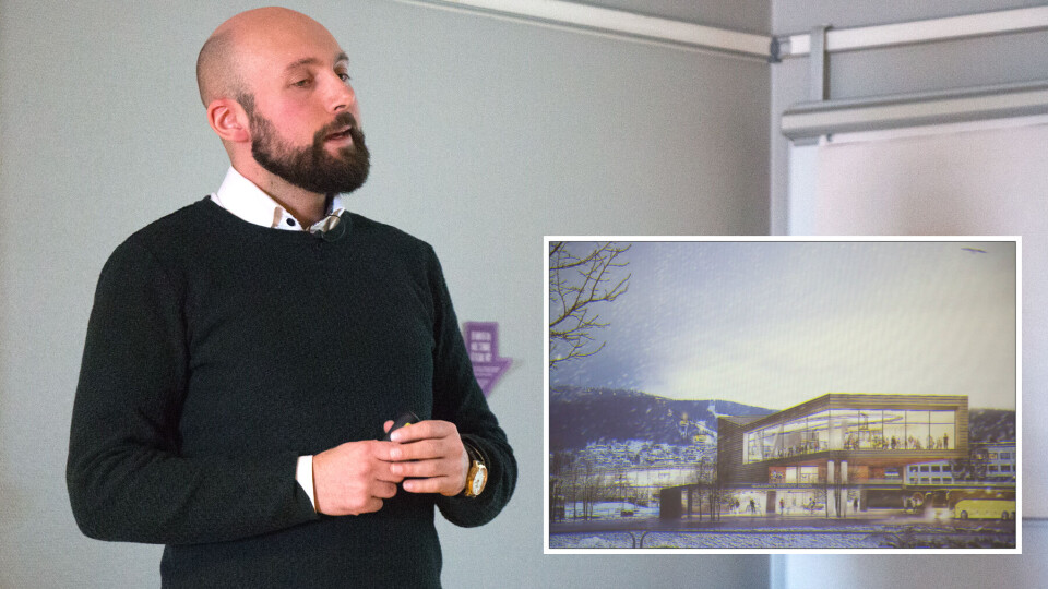 HØYE AMBISJONER: Joachim Hansen representerer Strømskog, og presenterte mandag ettermiddag gondolprosjektet på Strømsø.