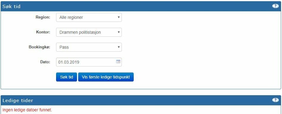INGEN LEDIGE TIMER: I Nedre Eiker er det kun ledig for drop-in. I Øvre Eiker og Røyken og Hurum stenges det denne uken. I Drammen er det ikke mulig å få time.