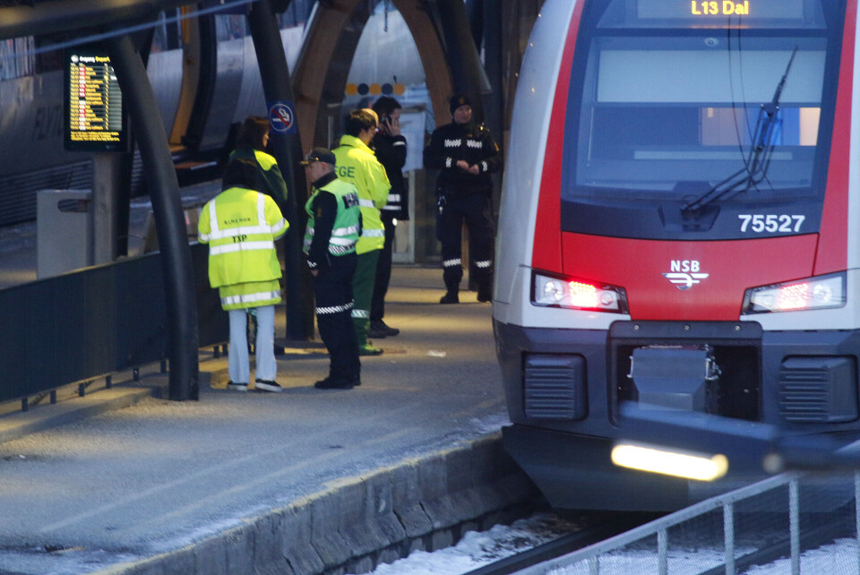 PÅKJØRT: Her fra perrongen i Drammen hvor ulykken skjedde.
