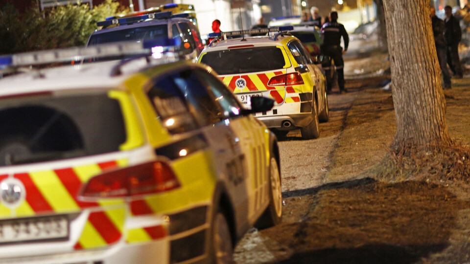 STORT OPPBUD: Politiet var tilstede med nær sagt alt tilgjenglig mannskap.