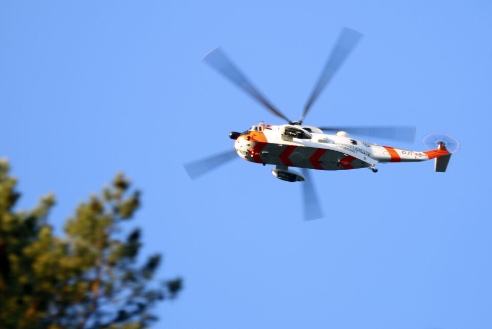 HELIKOPTER: Seaking-helikopter var involvert innledningsvis i aksjonen.