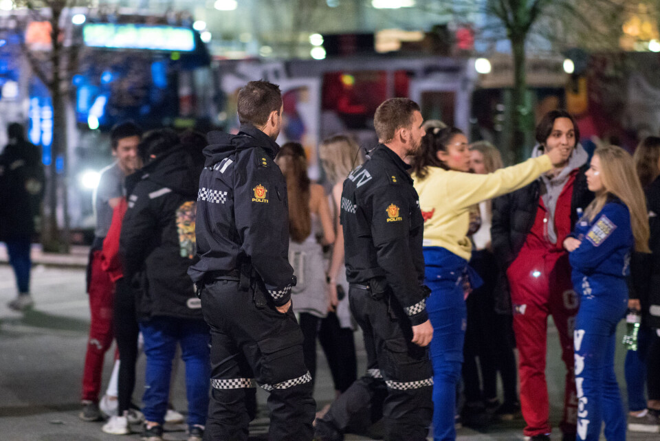 VED DRAMMENSHALLEN: Politiet var fornøyde med russen, men måtte be dem dempe musikken.