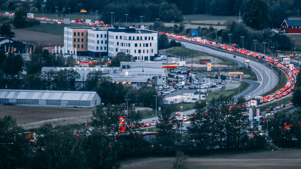 FULL KORK: Slik så det ut på Kjellstad ved 22.00-tiden onsdag kveld.