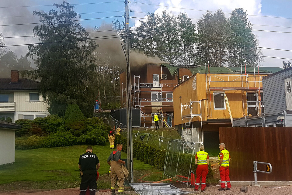Brann i boliger under oppføring - brannvesenet hindret eksplosjon