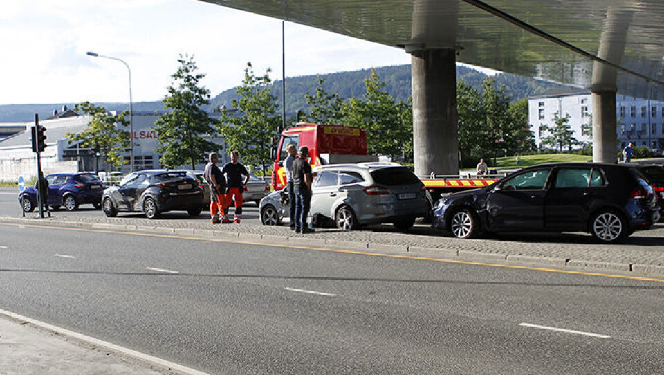 Fire biler involvert i kollisjon i Bjørnstjerne Bjørnsons gate