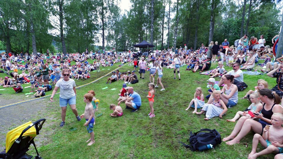 POPULÆRT: Mange hadde tatt turen ut på Lier-bygda lørdag for å få med seg årets jordbærfestival. Klikk på vinduet for å se video!