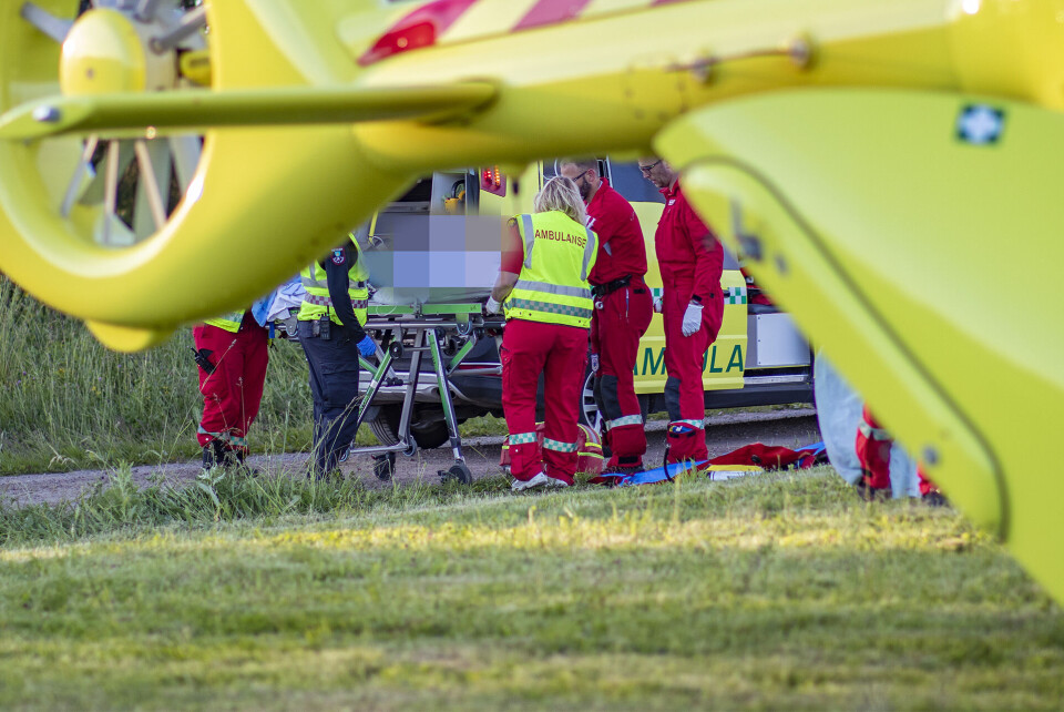 ALVORLIG ULYKKE: 13-åringen fikk livreddende førstehjelp på stedet.